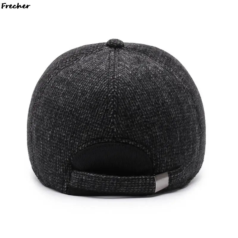 Winter Autumn Fishing Hat Ear Protection Foldable Snapback Hats Men Warm Woolen Casquette Caps Skiing Driving Caps with Earflap