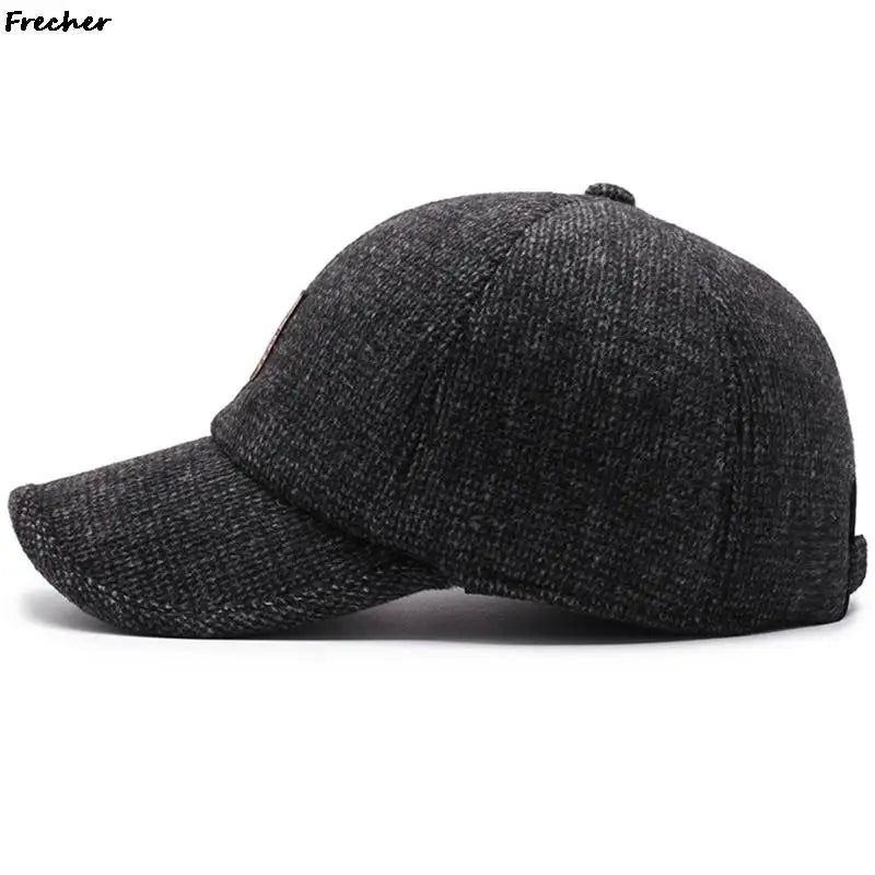 Winter Autumn Fishing Hat Ear Protection Foldable Snapback Hats Men Warm Woolen Casquette Caps Skiing Driving Caps with Earflap