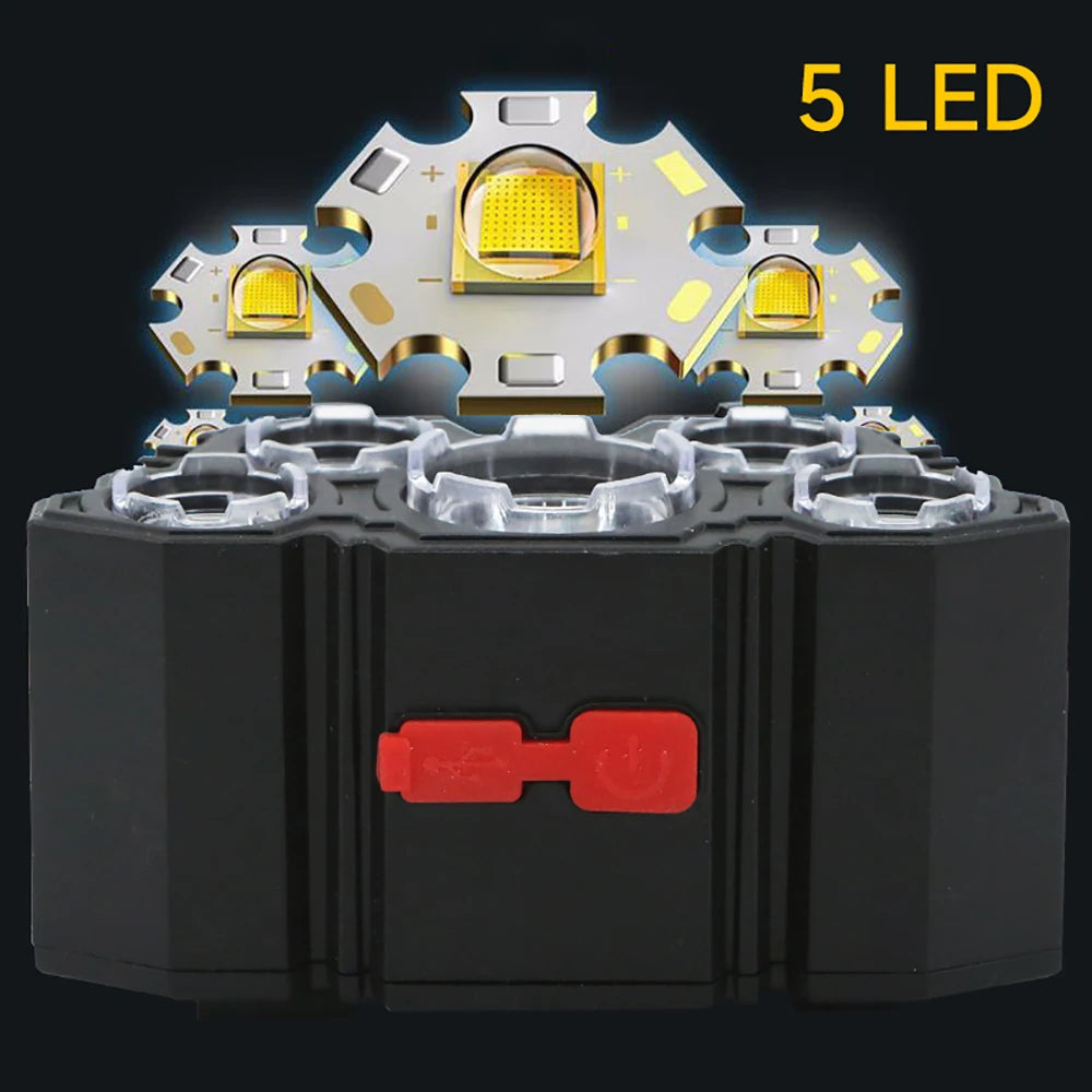 5 LED Flashlight for outdoors. Fishing, hunting, outdoor activities, or working on your car.