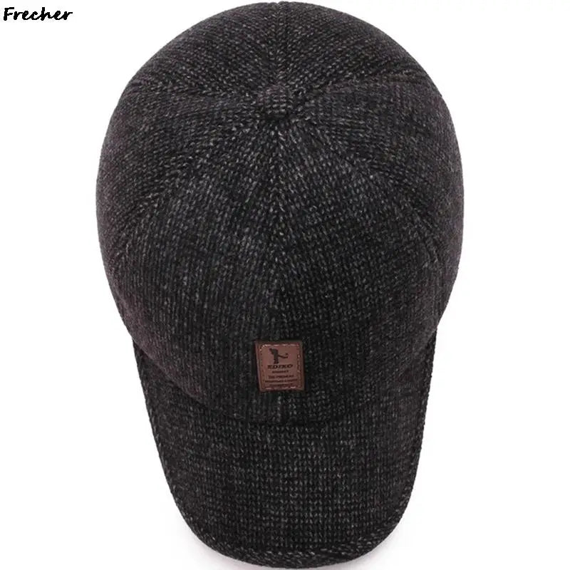 Winter Autumn Fishing Hat Ear Protection Foldable Snapback Hats Men Warm Woolen Casquette Caps Skiing Driving Caps with Earflap