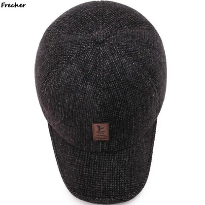 Winter Autumn Fishing Hat Ear Protection Foldable Snapback Hats Men Warm Woolen Casquette Caps Skiing Driving Caps with Earflap